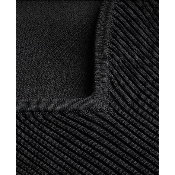 Express Black Sweetheart Neck Ruffle Fit & Flare Sweater Knit Dress Size XL - Picture 4 of 8